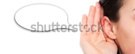Gehörlose Frau Hand Mann Sound Ohr Stock foto © leventegyori