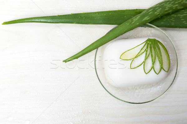 Aloe verde foglia alimentare drop care Foto d'archivio © leventegyori