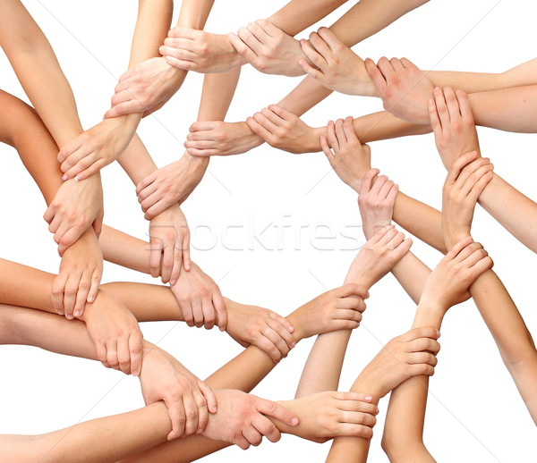 Anillo muchos manos aislado mano cuerpo Foto stock © leventegyori
