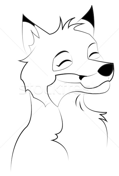 Fox uśmiech sztuki zwierząt rysunek Zdjęcia stock © Li-Bro