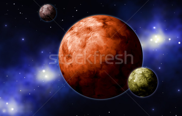 Planet księżyc podpisania gwiazdki niebieski star Zdjęcia stock © Li-Bro