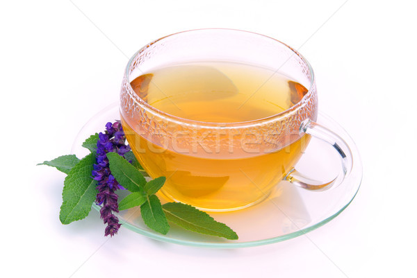 çay adaçayı cam arka plan içmek hasta Stok fotoğraf © LianeM
