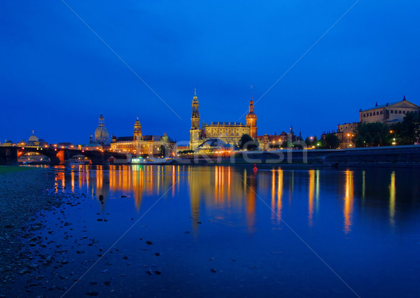 Dresden old town night 11 Stock photo © LianeM