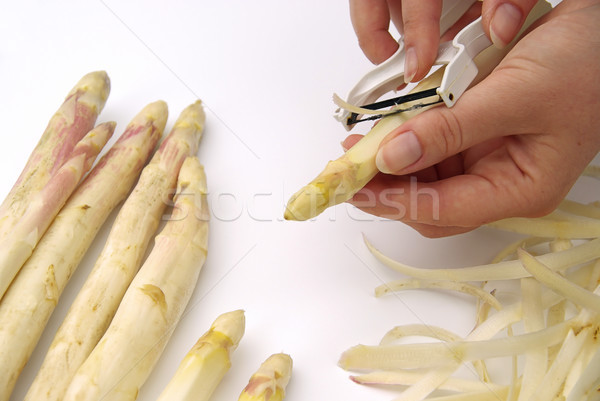 Stock photo: asparagus peeling 01