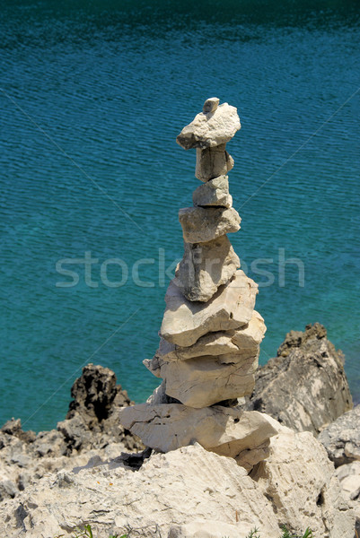 Turm Kieselsteine Wasser Textur Natur Hintergrund Stock foto © LianeM