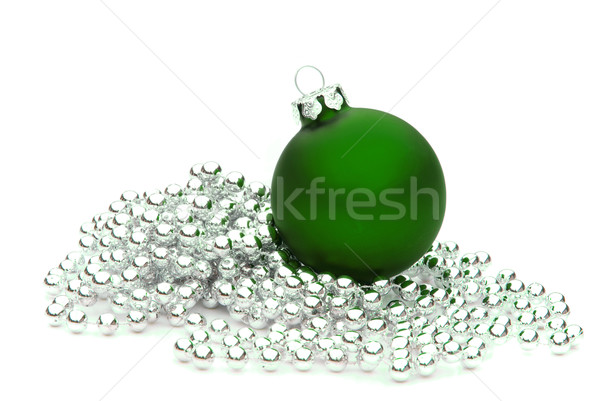 Crăciun bilă sticlă fundal verde culoare Imagine de stoc © LianeM
