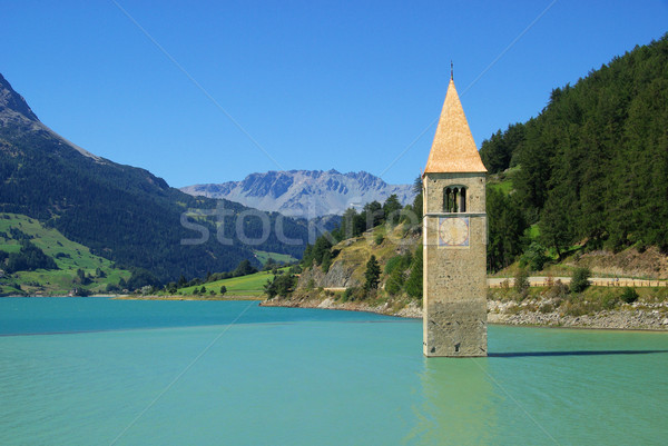 Reschensee with church 09 Stock photo © LianeM