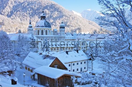 Abbazia inverno casa neve montagna bianco Foto d'archivio © LianeM