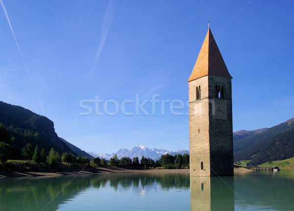 Reschensee with church  Stock photo © LianeM
