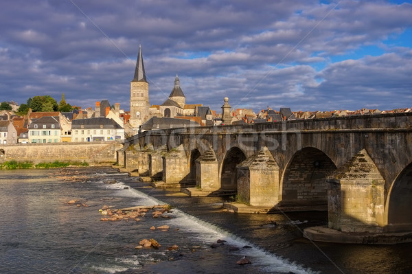 La Charite-sur-Loire in Burgundy, town and river Loire Stock photo © LianeM