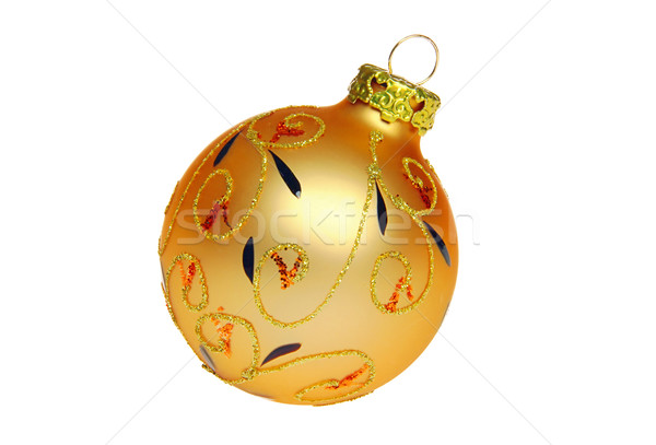 Weihnachten Ball isoliert Gold weiß Urlaub Stock foto © LianeM