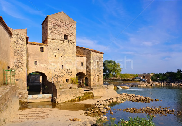 Saint-Thibery watermill, Languedoc-Roussillon Stock photo © LianeM