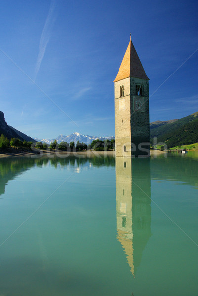 Reschensee with church 20 Stock photo © LianeM