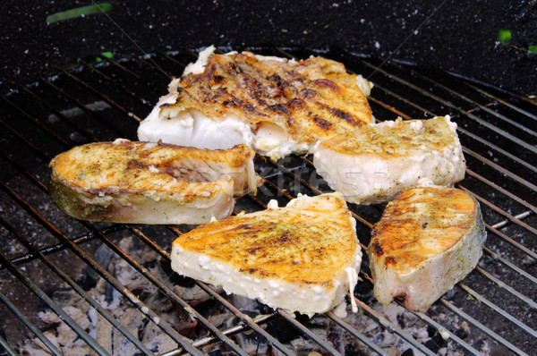 grilling steak from fish 04 Stock photo © LianeM