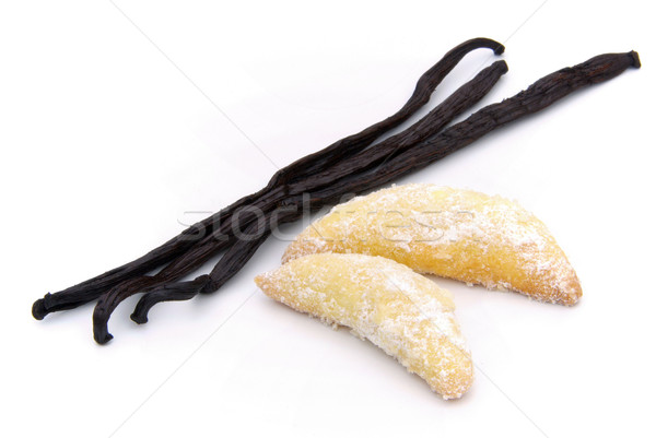 Stock photo: Vanillekipferl and vanilla pod 01