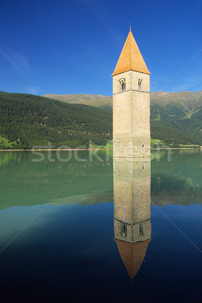 Reschensee with church 22 Stock photo © LianeM