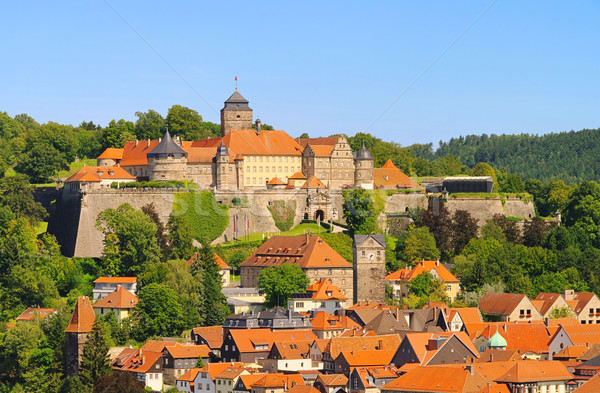 Blau Burg Stadt Deutschland Barock Stock foto © LianeM