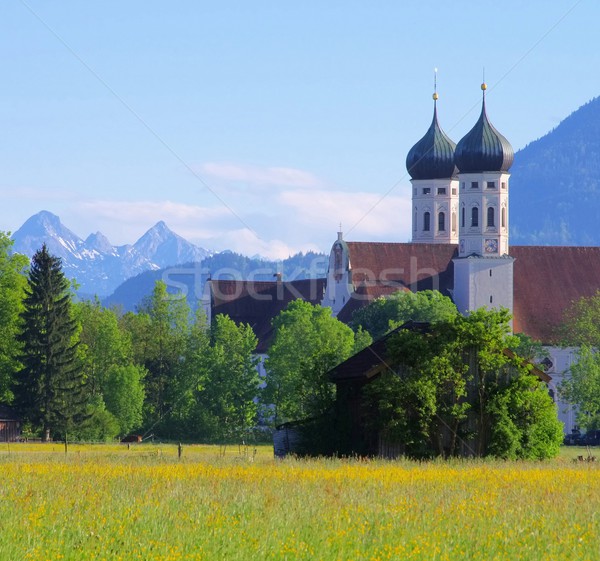 Abbazia montagna torre prato Germania alpi Foto d'archivio © LianeM