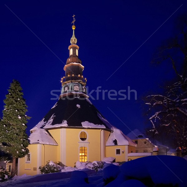 Seiffen church in winter 03 Stock photo © LianeM