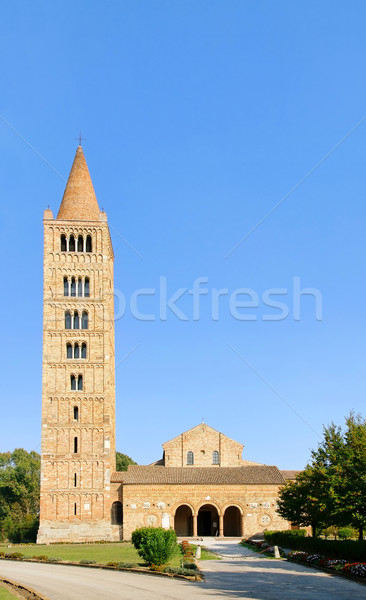 Abbazia muro chiesa mattone torre medievale Foto d'archivio © LianeM