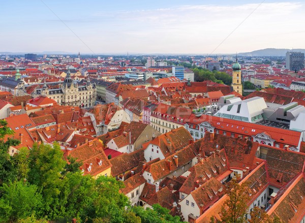 Graz domu miasta kościoła architektury Europie Zdjęcia stock © LianeM