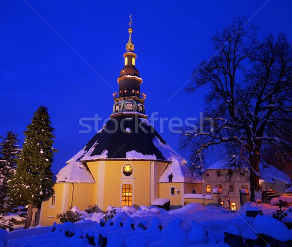 Seiffen church in winter  Stock photo © LianeM