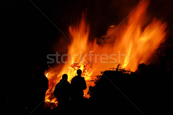 Gece şenlik ateşi 100 Paskalya doku arka plan Stok fotoğraf © LianeM