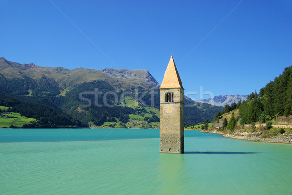 Reschensee with church 04 Stock photo © LianeM