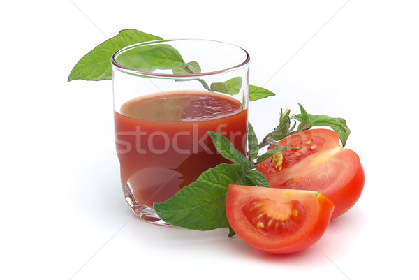 Foto d'archivio: Succo · di · pomodoro · frutta · vetro · bottiglia · rosso · cocktail