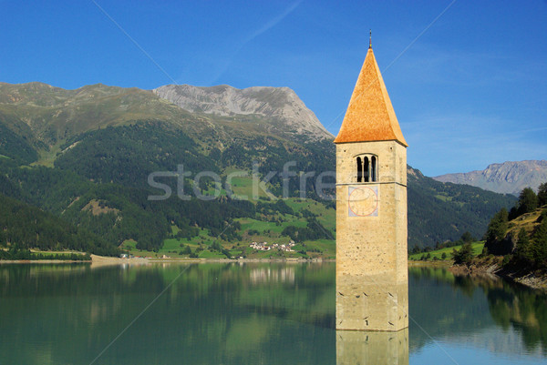 Reschensee with church 31 Stock photo © LianeM