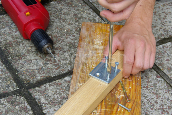 Do it yourself Hand Holz Bau Arbeit home Stock foto © LianeM