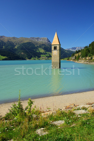 Reschensee with church 08 Stock photo © LianeM