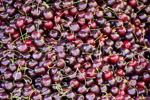 Cerise 18 fond rouge cerises [[stock_photo]] © LianeM