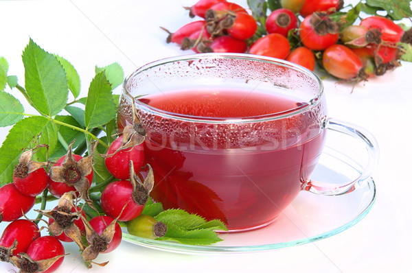 Rózsa csípő tea háttér nyár zöld Stock fotó © LianeM