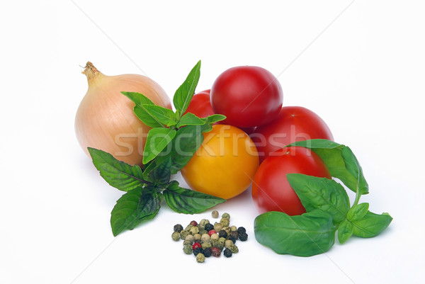 Tomates 14 folha verde vermelho vegetal Foto stock © LianeM