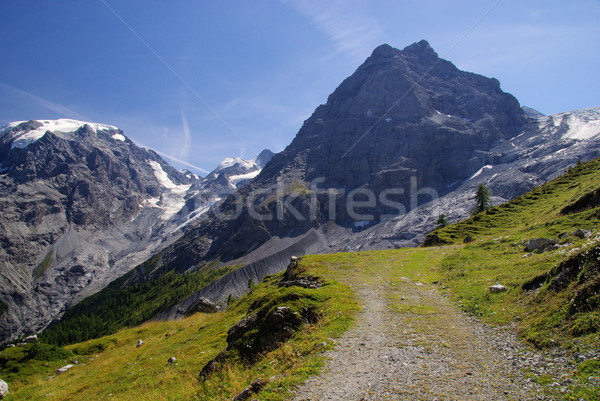 Stockfoto: Alpen · 16 · sneeuw · berg · Blauw · rock