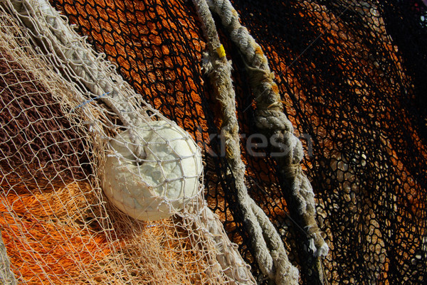 Visnet textuur vis oranje net string Stockfoto © LianeM