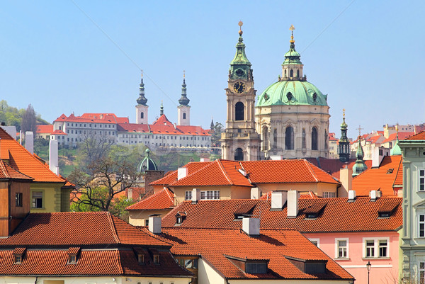 Praga catedrală albastru Europa turn medieval Imagine de stoc © LianeM