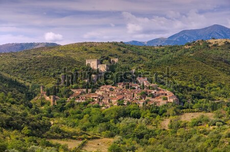 old village Castelnou in France Stock photo © LianeM