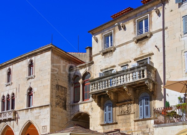 Stock foto: Balkon · Haus · Gebäude · Retro · Architektur · Europa