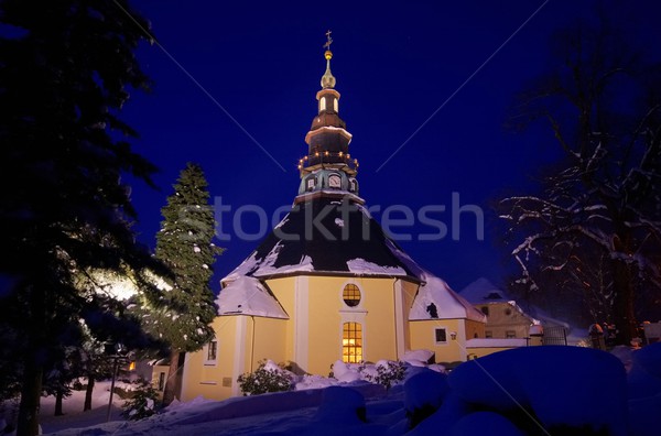 Seiffen church in winter 01 Stock photo © LianeM