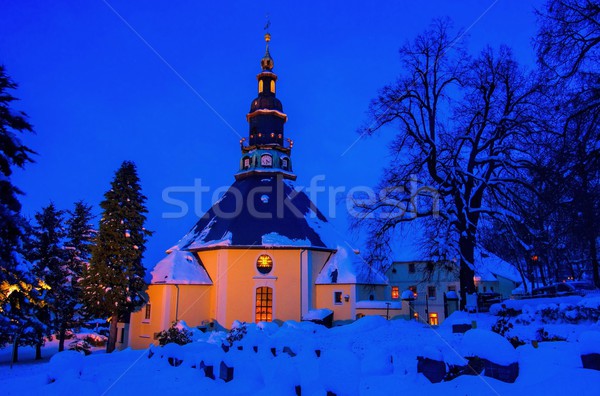 Seiffen church in winter  Stock photo © LianeM
