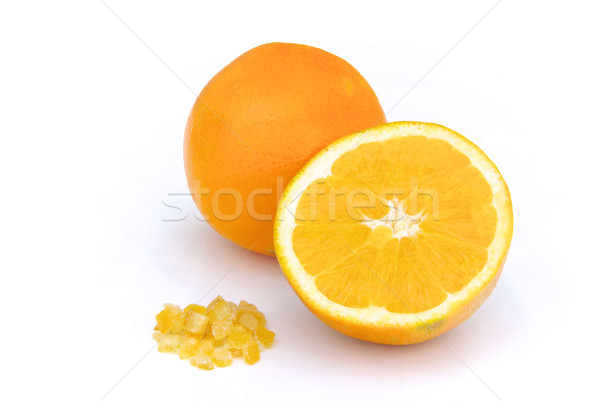 Kandírozott narancs héj étel természet izolált Stock fotó © LianeM