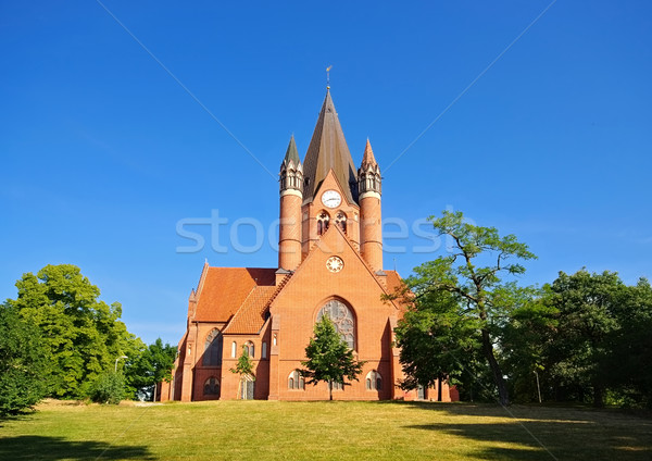 Protestant biserică cărămidă Imagine de stoc © LianeM