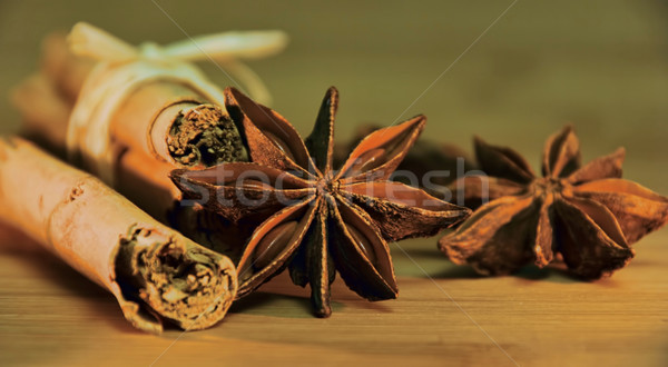 cinnamon stick and star from anis 18 Stock photo © LianeM