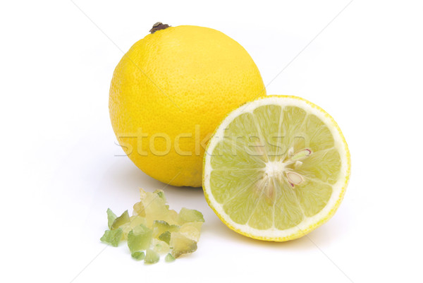 Kandírozott citrom héj háttér citromsárga friss Stock fotó © LianeM