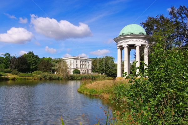 Stockfoto: Witte · huis · park · water · huis · gebouw · witte