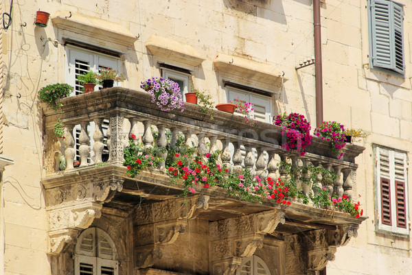 Stockfoto: Balkon · huis · gebouw · reizen · retro · architectuur