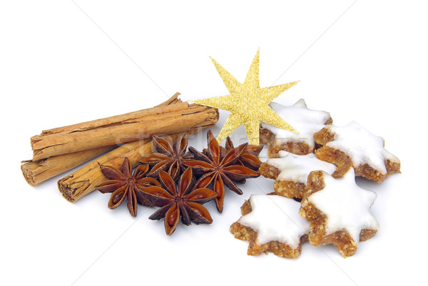 Stock photo: star-shaped cinnamon biscuit 04