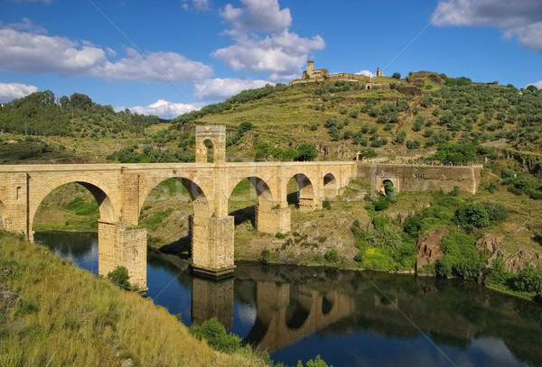 Puente de Alcantara, bridge over the Tagus river Stock photo © LianeM
